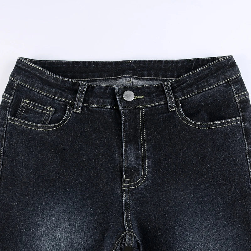 Vintage Flare Jeans – Low Rise High Street Aesthetic Denim Trousers