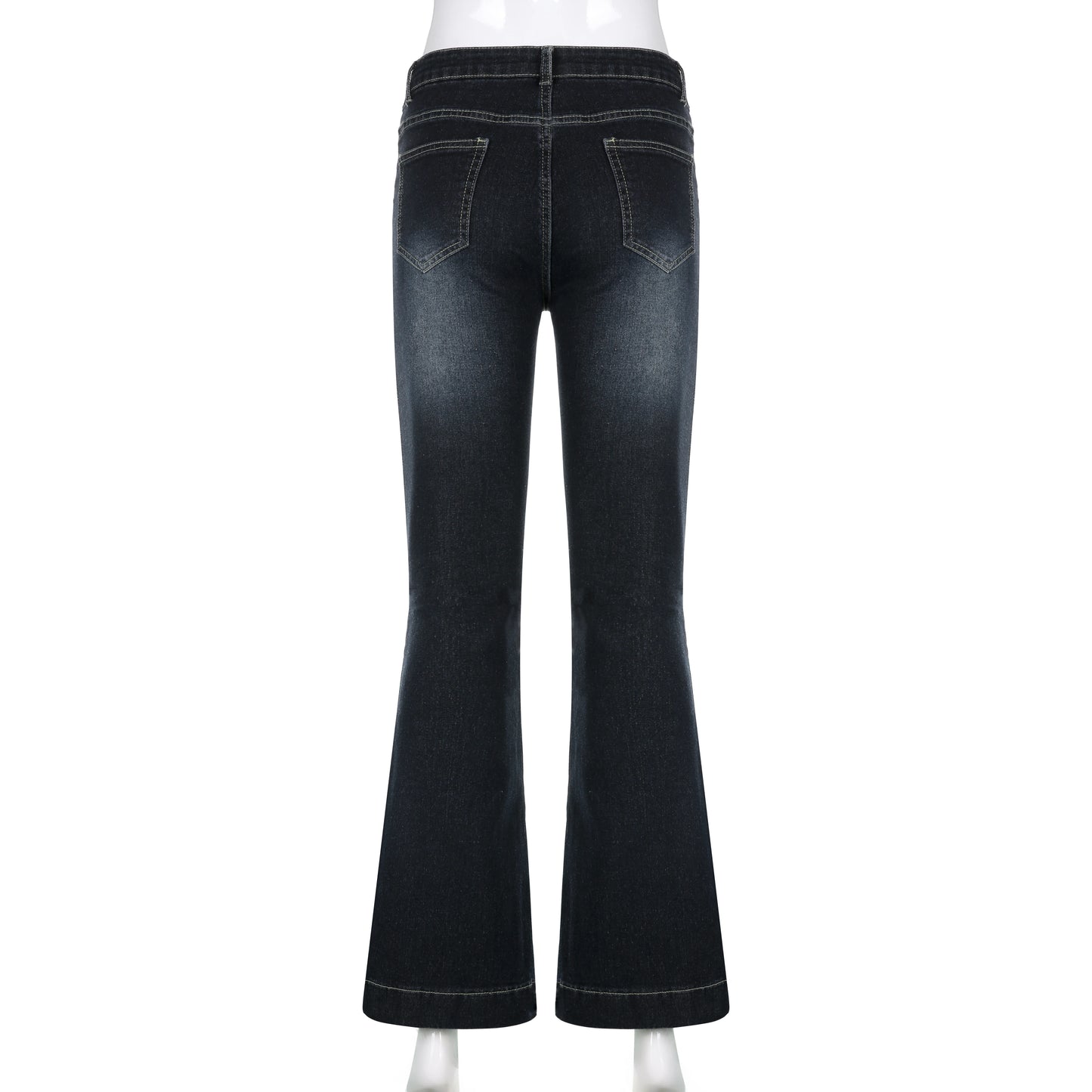 Vintage Flare Jeans – Low Rise High Street Aesthetic Denim Trousers