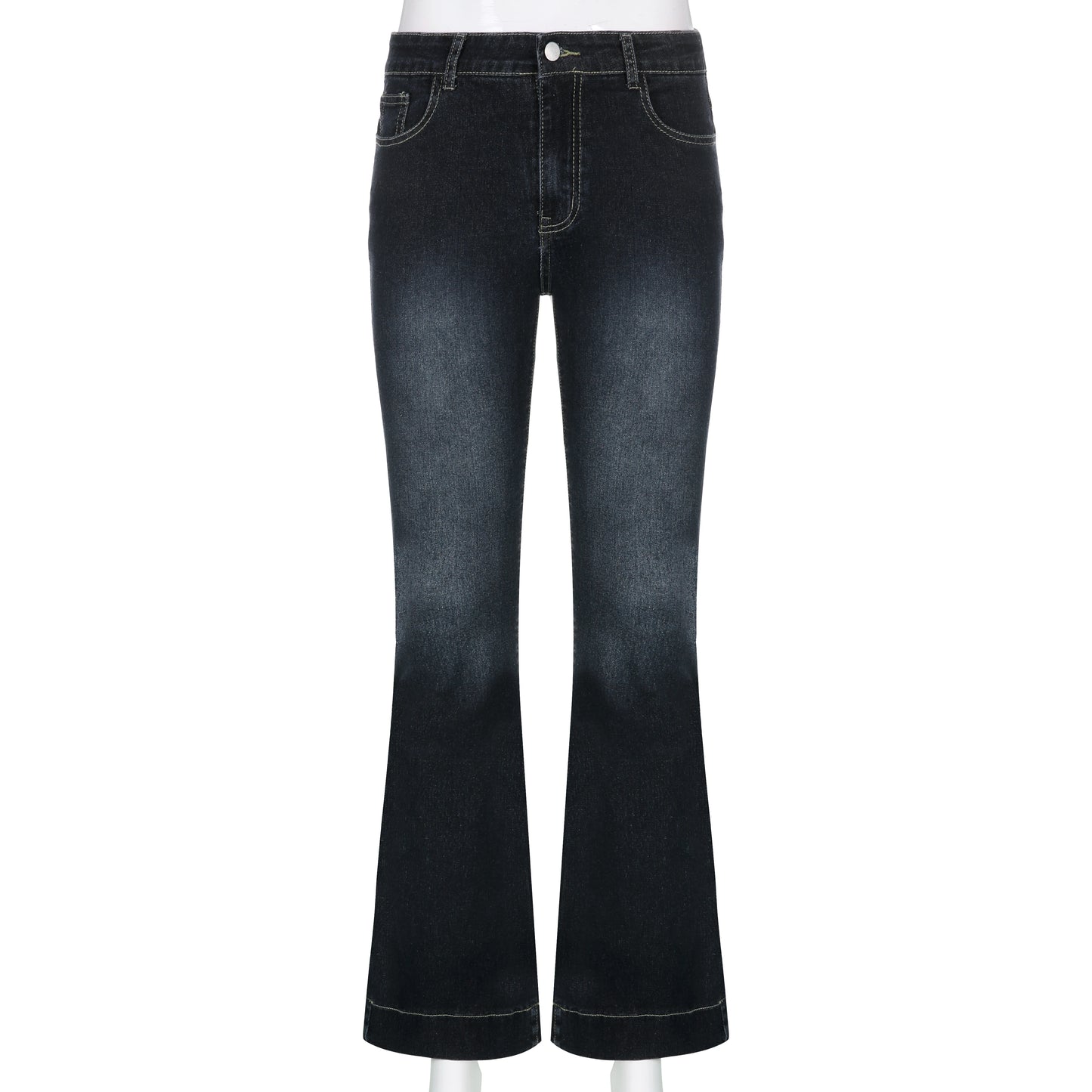 Vintage Flare Jeans – Low Rise High Street Aesthetic Denim Trousers