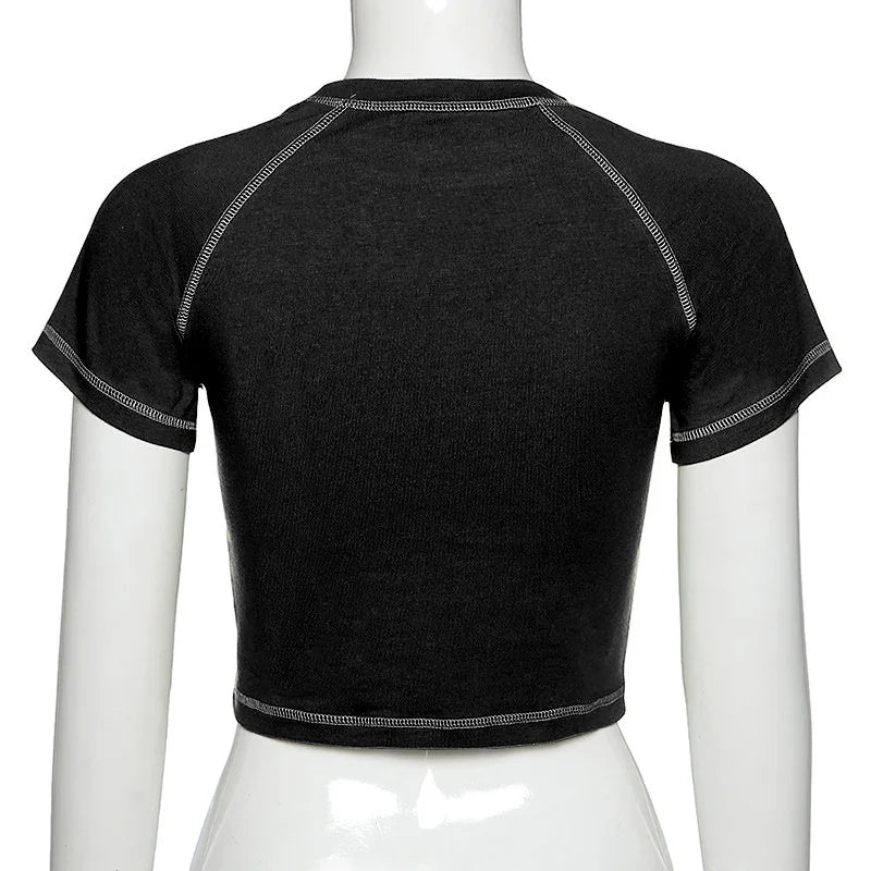 Retro Gothic Anime Crop Top – Streetwear Punk Vibes