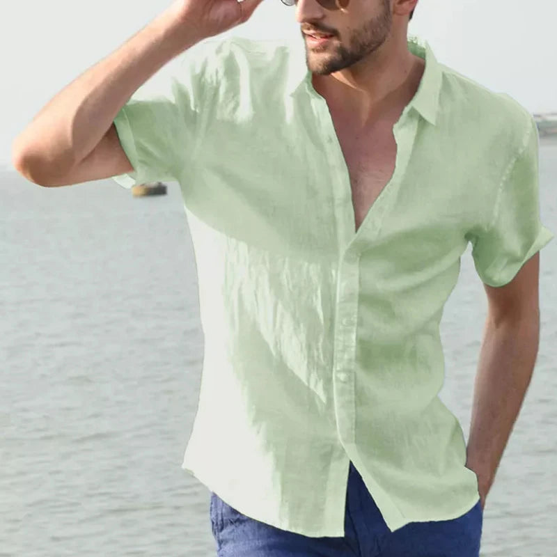 Casual Short Sleeve Lapel Vacation Shirt