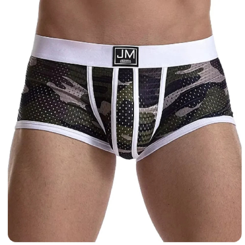 Mesh Camouflage Boxer Briefs for Men