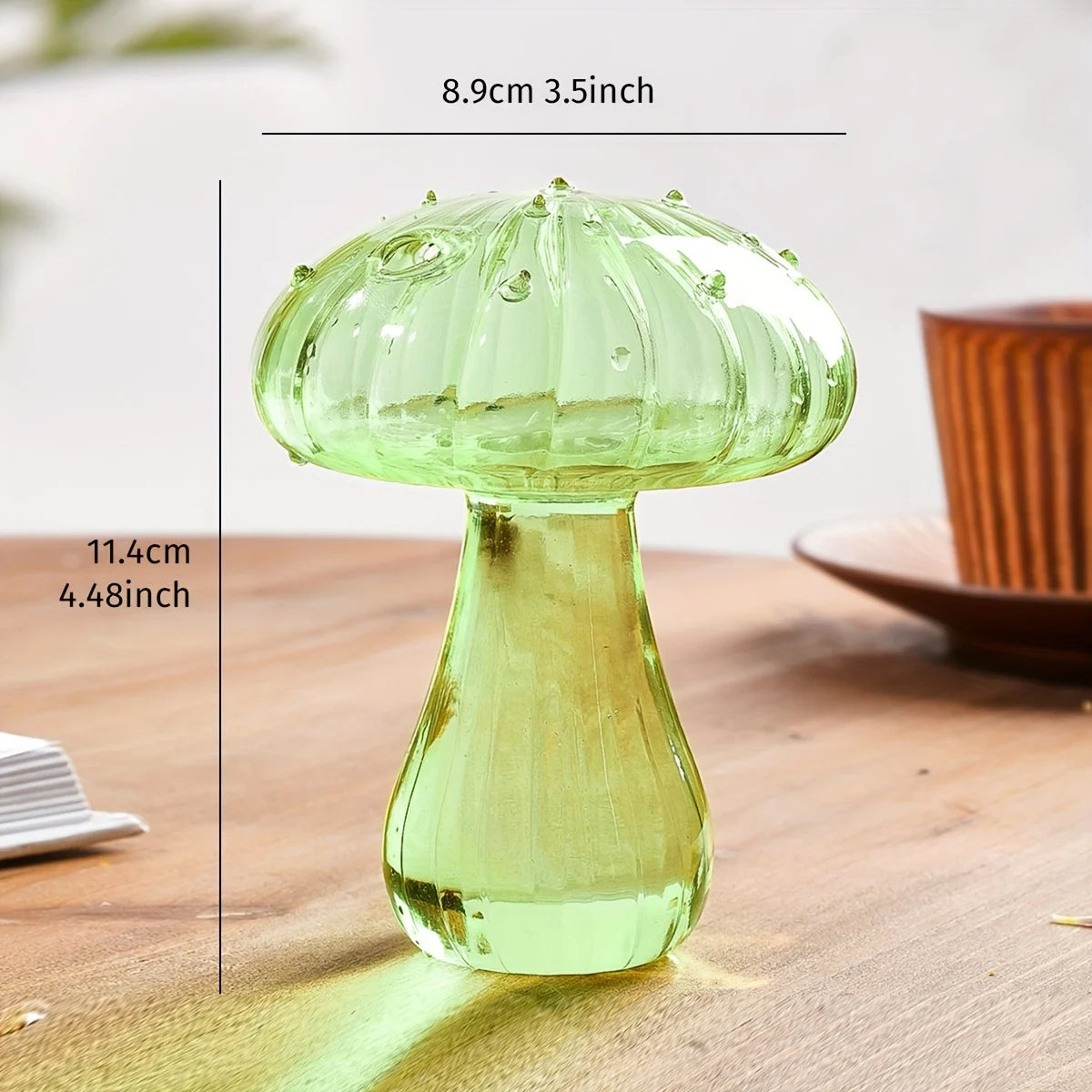 Transparent Glass Mushroom Vase - Hydroponic Planter