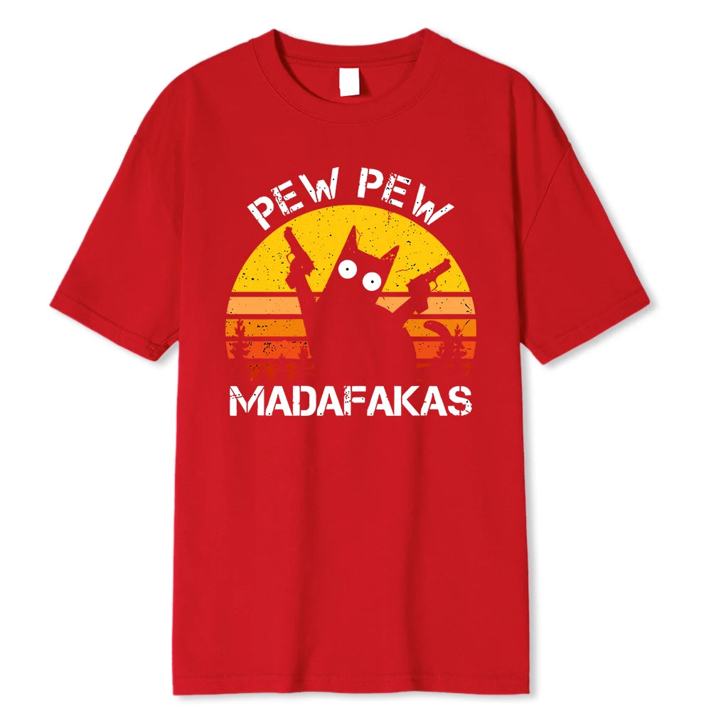 Pew Pew Cat with Guns T-shirt