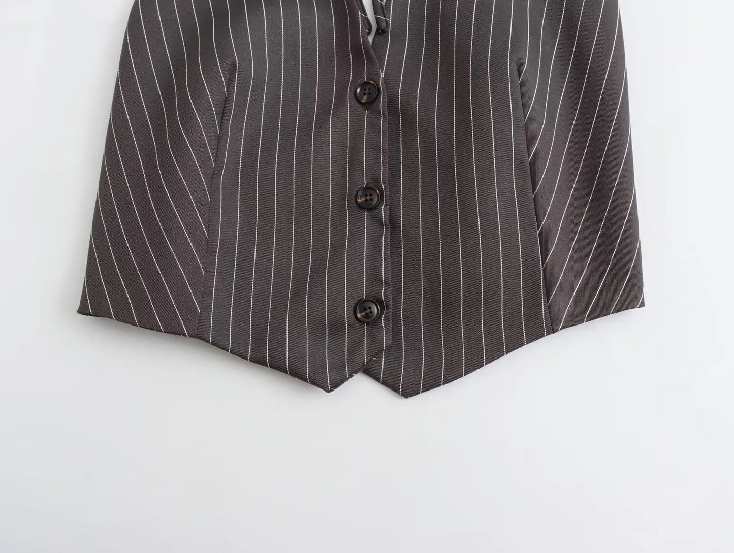 Backless Bow Tied Striped Sleeveless Blouse