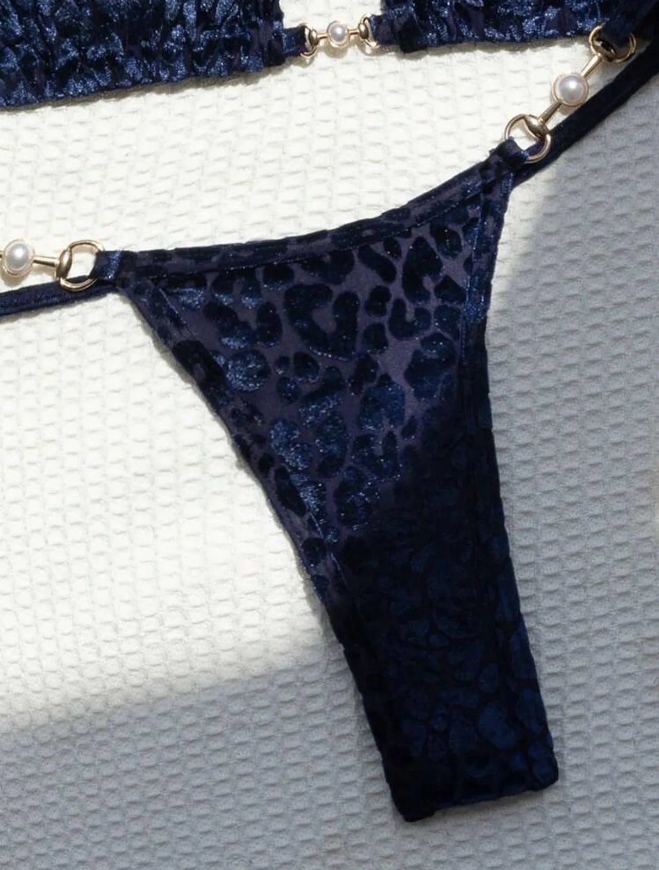 Brazilian Summer Women Leopard Pearl Bathing Suit