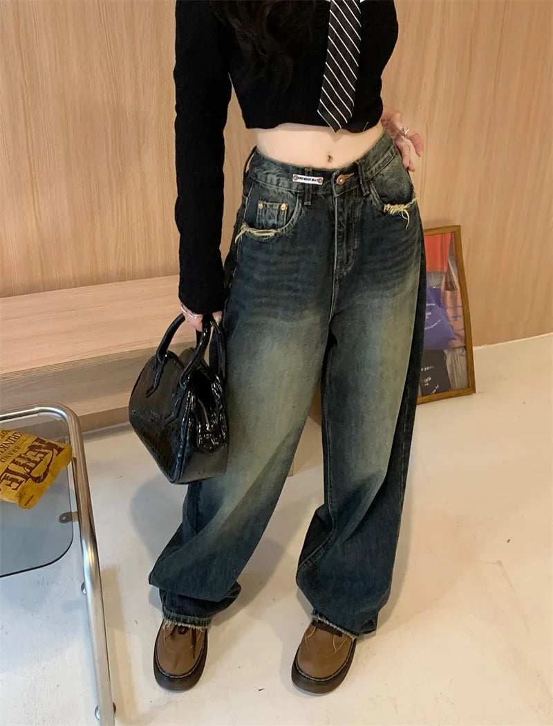 Women's Loose Wide Leg Jeans – Retro Street Fashion Essential
