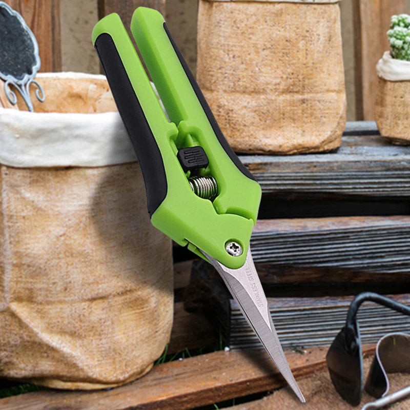 Garden Pruning Shears Stainless Steel Plants Fruit Grape Picking Scissors