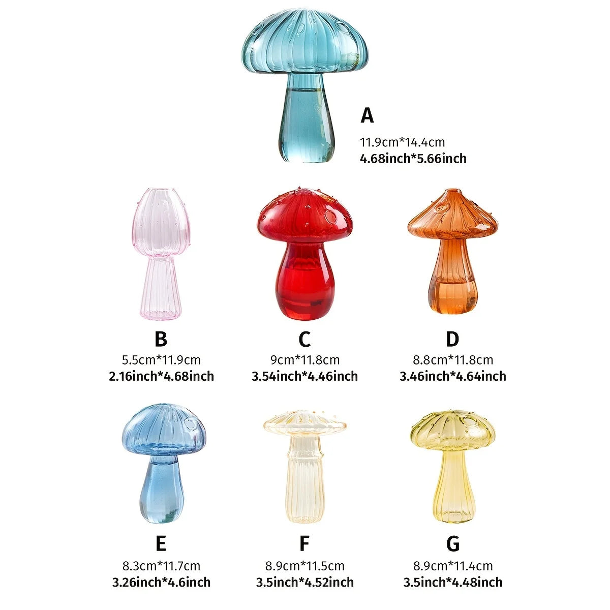Transparent Glass Mushroom Vase - Hydroponic Planter