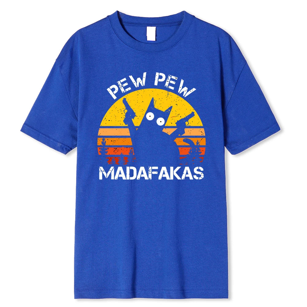 Pew Pew Cat with Guns T-shirt