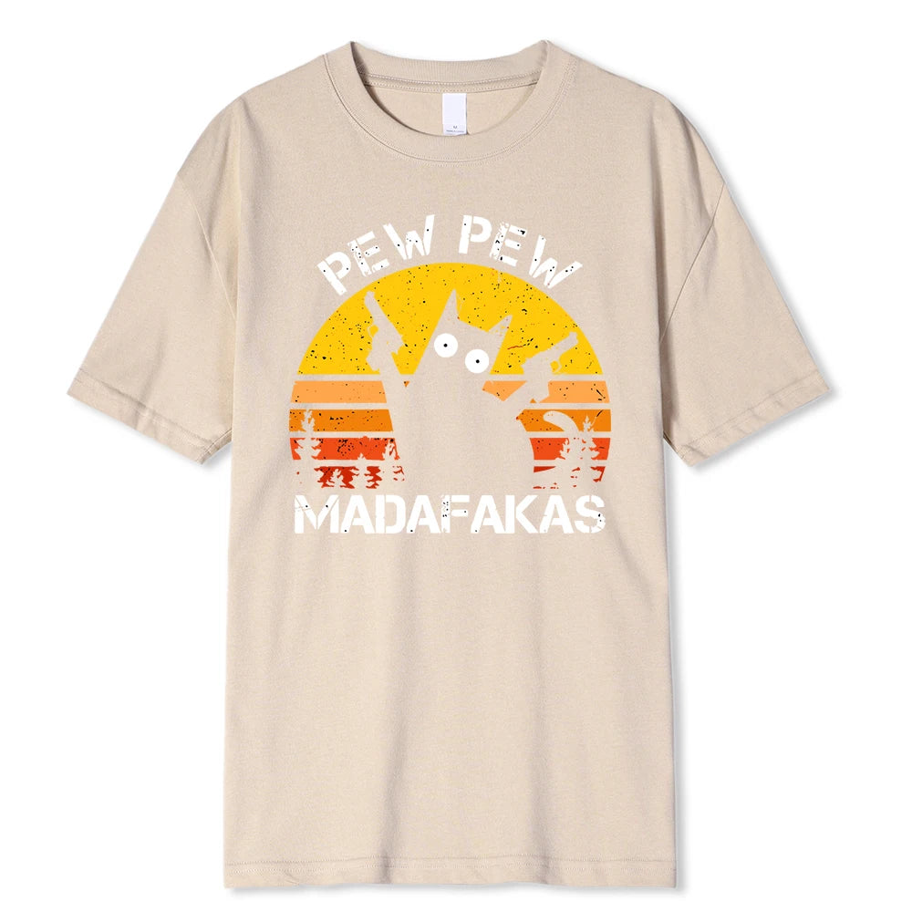 Pew Pew Cat with Guns T-shirt