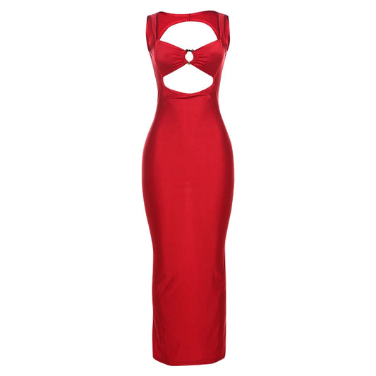 Sleeveless Low-Neck Weird Puss Sexy Backless Party Dress