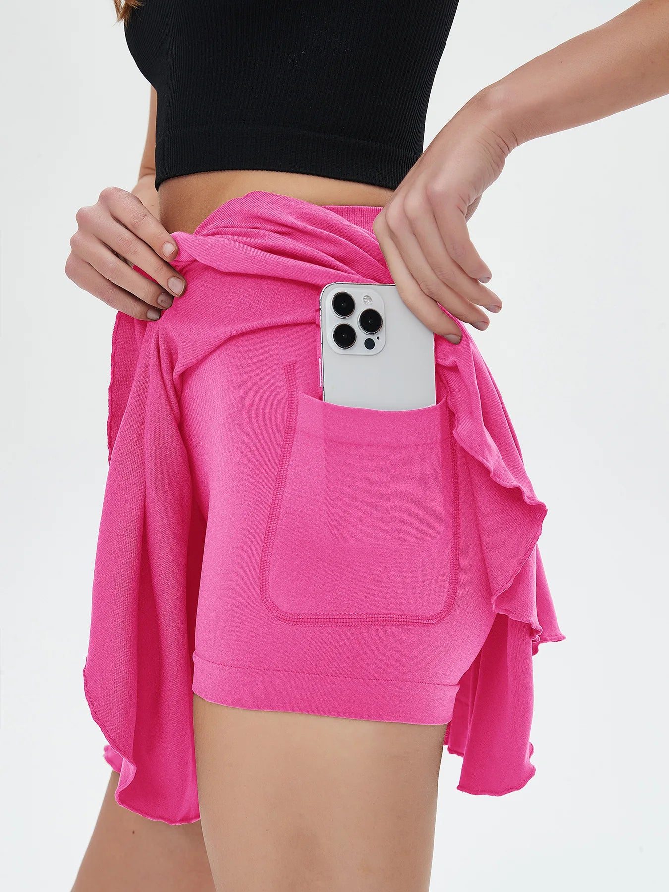 High Waisted Tennis Mini Skirt with Pockets