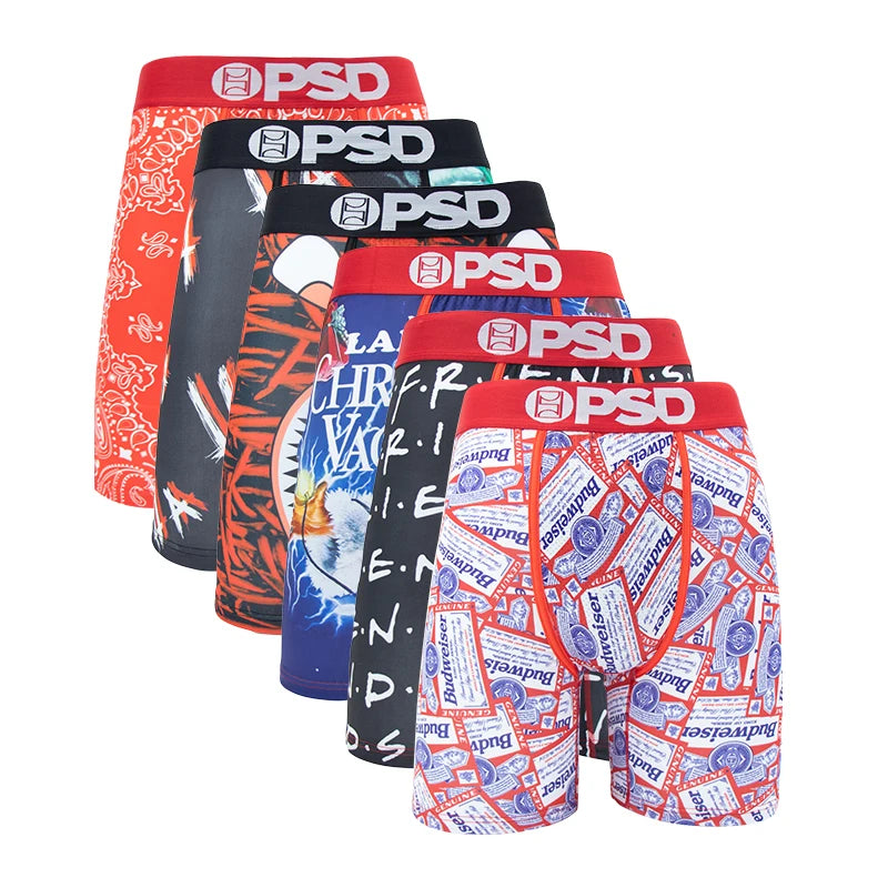 6Pcs Fashion Print Boxer Shorts for Men