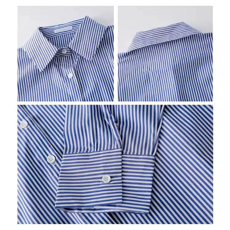 Woman Autumn Classic Striped Spring Blouses