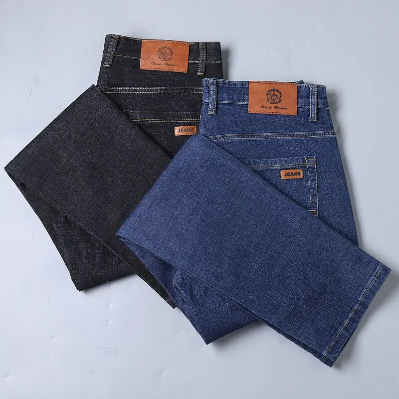 Classic Black Biker Denim Jeans