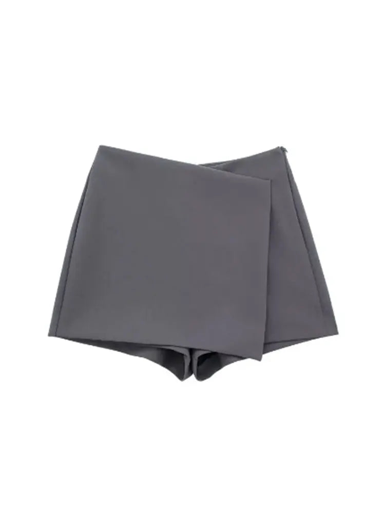 Asymmetric High Waist Vintage Skirt Shorts