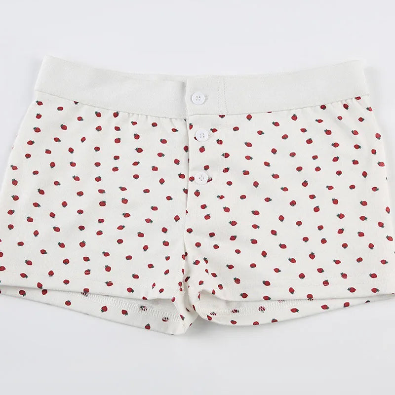 Casual Cotton Front Button Low Waist Shorts