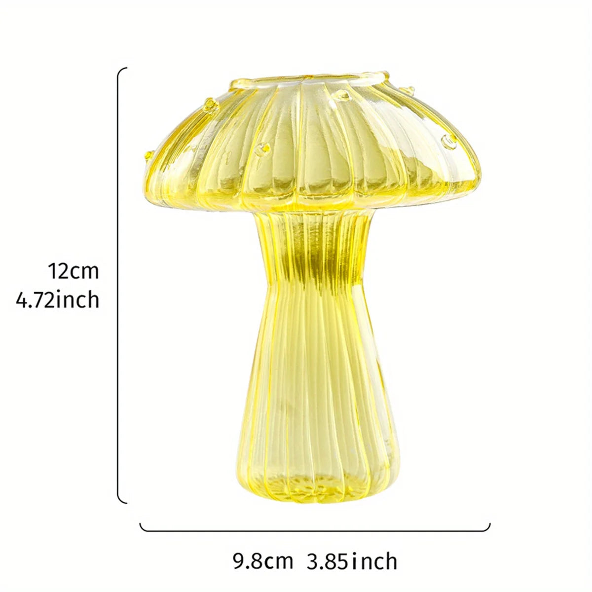 Transparent Glass Mushroom Vase - Hydroponic Planter