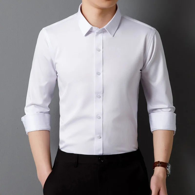 Classic Solid Color Long Sleeve Shirt