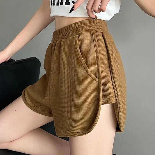 Waffle Sweatpants Shorts For Women