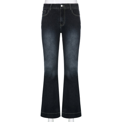 Vintage Flare Jeans – Low Rise High Street Aesthetic Denim Trousers