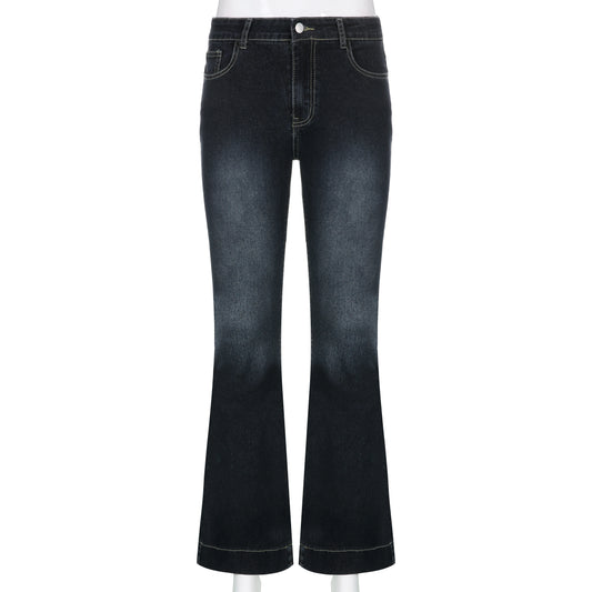 Vintage Flare Jeans – Low Rise High Street Aesthetic Denim Trousers