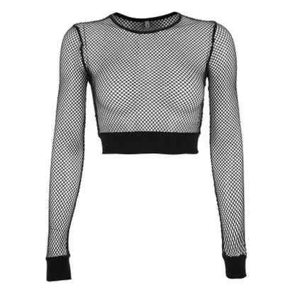 Sexy Black Hollow Out Mesh Crop Top – High Street Summer Vibe