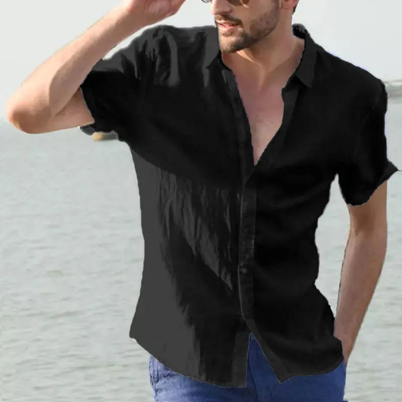 Casual Short Sleeve Lapel Vacation Shirt