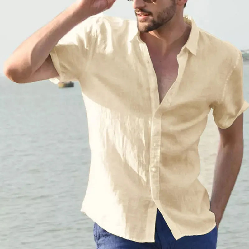 Casual Short Sleeve Lapel Vacation Shirt