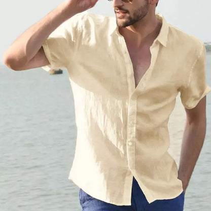 Casual Short Sleeve Lapel Vacation Shirt