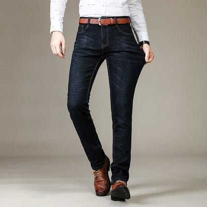Autumn Classic Fitted Stretch Denim Jeans