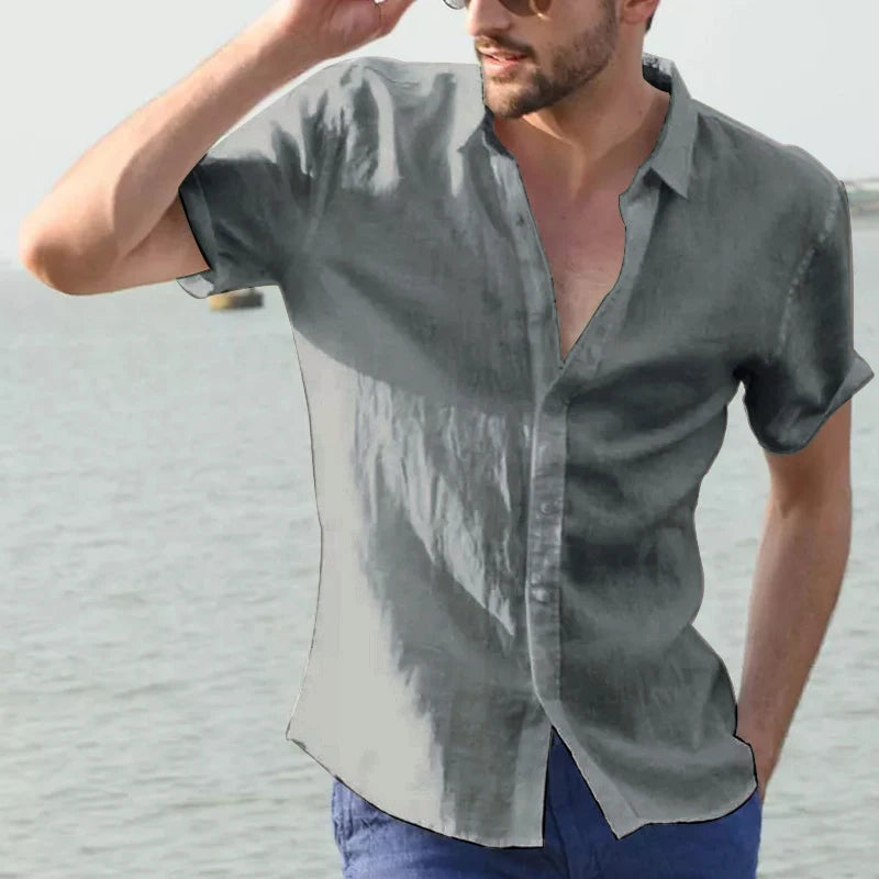 Casual Short Sleeve Lapel Vacation Shirt