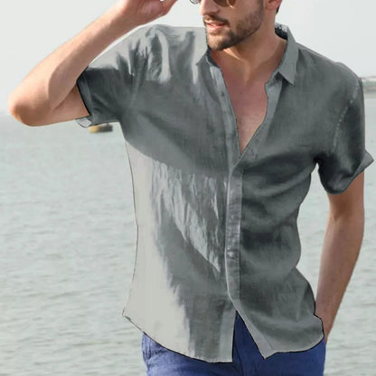 Casual Short Sleeve Lapel Vacation Shirt