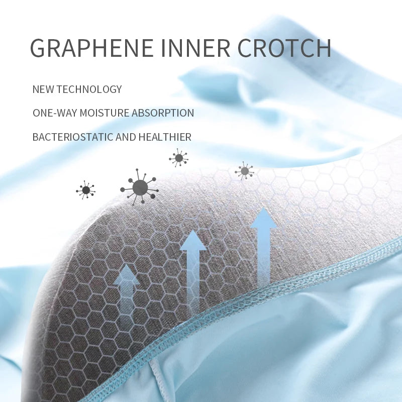 3Pcs Ice Silk Antibacterial Boxer Shorts for Men
