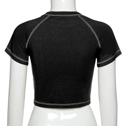 Retro Gothic Anime Crop Top – Streetwear Punk Vibes
