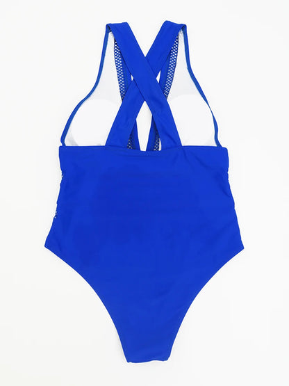 Sexy Mesh Patchwork One-Piece Swimsuit
