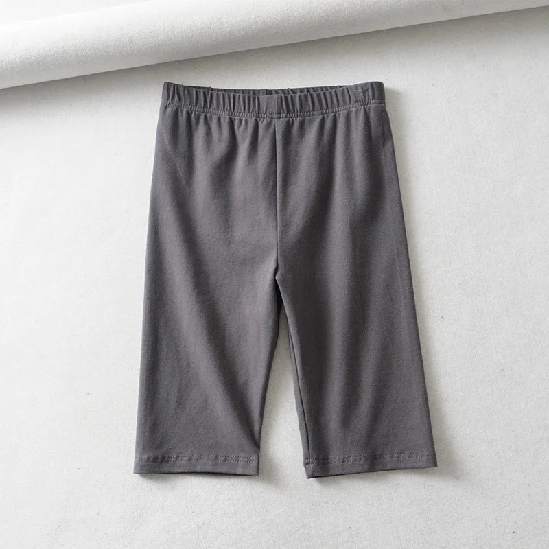Cotton High Waist Slim Knee-Length Shorts