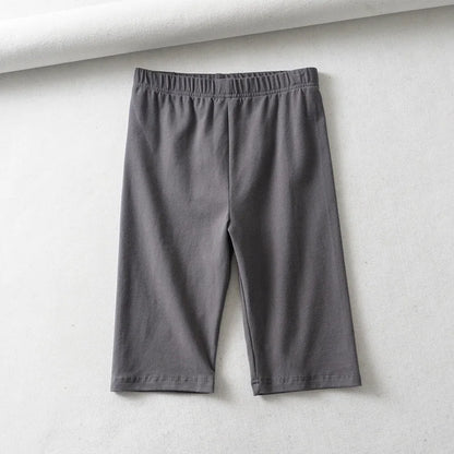 Cotton High Waist Slim Knee-Length Shorts