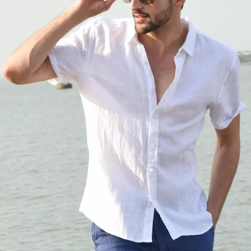Casual Short Sleeve Lapel Vacation Shirt
