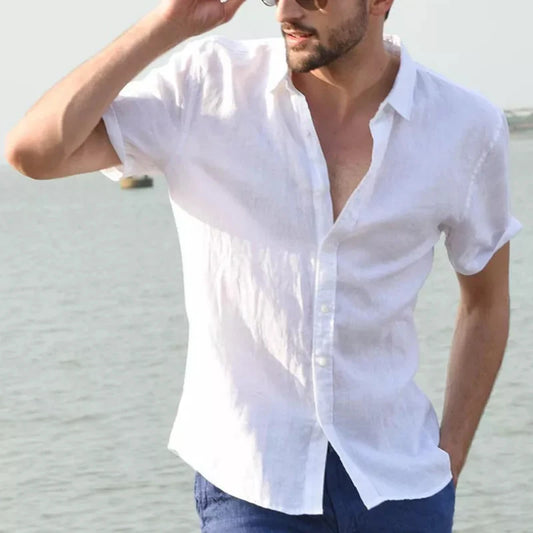 Casual Short Sleeve Lapel Vacation Shirt