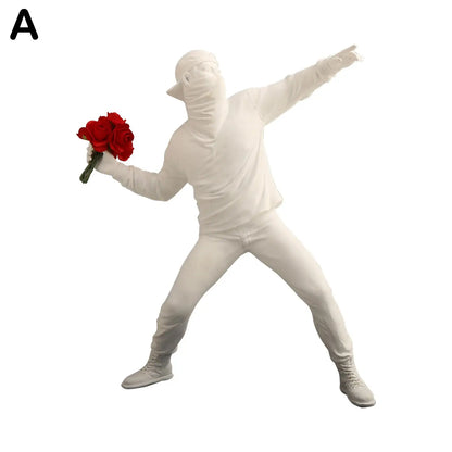 Modern Art Resin Banksy Sculptures Flower