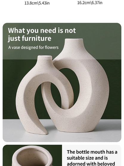 Creative White Simple European Ceramic Vase Set