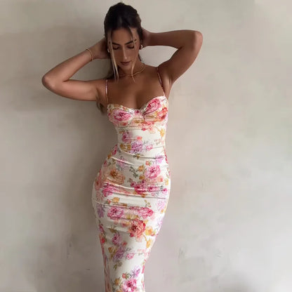 Floral Spaghetti Strap Slim Mini Dress
