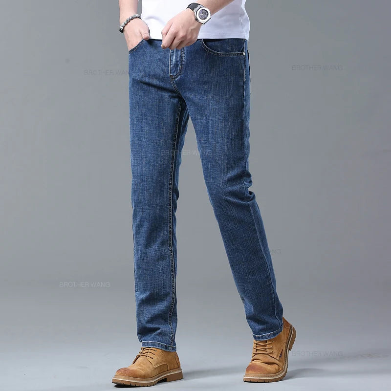 Spring Light Blue Slim Fit Denim Jeans