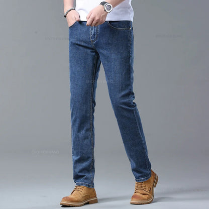 Spring Light Blue Slim Fit Denim Jeans
