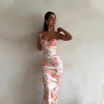 Floral Spaghetti Strap Slim Mini Dress