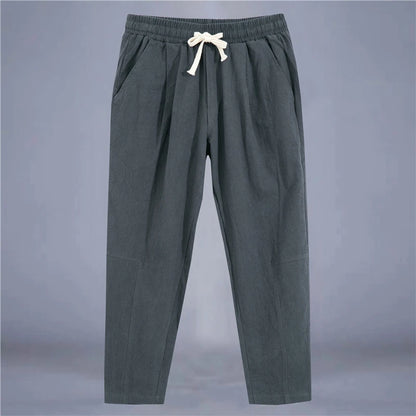 Cotton Linen Casual Drawstring Streetwear Pants