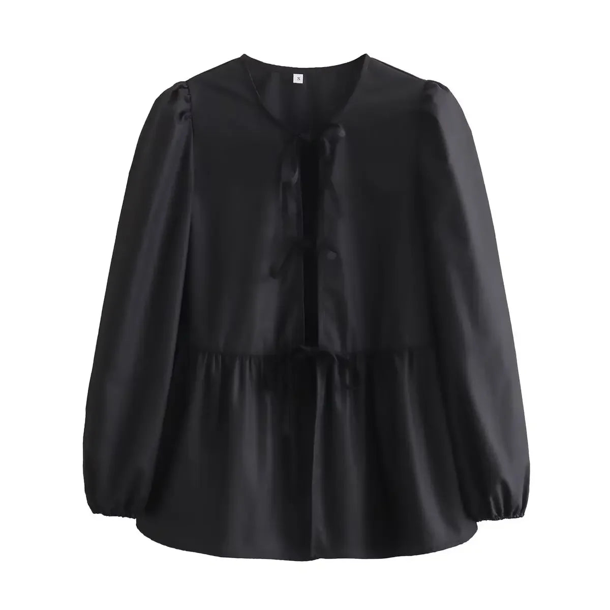 Vintage Women Puff Sleeve Loose Shirts