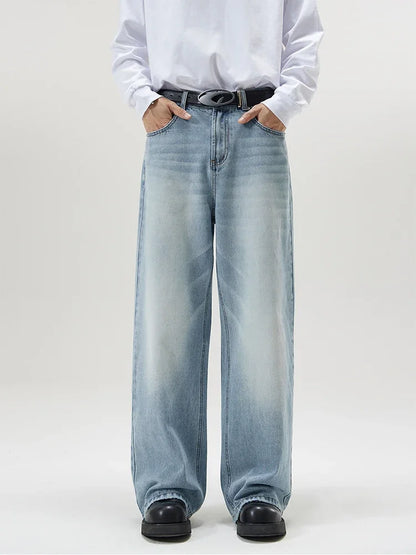 Vintage Distressed Baggy Straight Denim Jeans